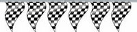 12" x 18" Checkered Triangle Racing Pennant