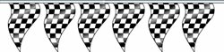 12" x 18" Checkered Triangle Racing Pennant