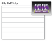 6 Up 1.25" x 11"  Gloss/Matte Shelf Strips 7.8 Mil 100 Sheets